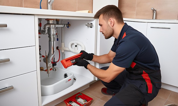 fixing sink handyman s work progress 852340 21820